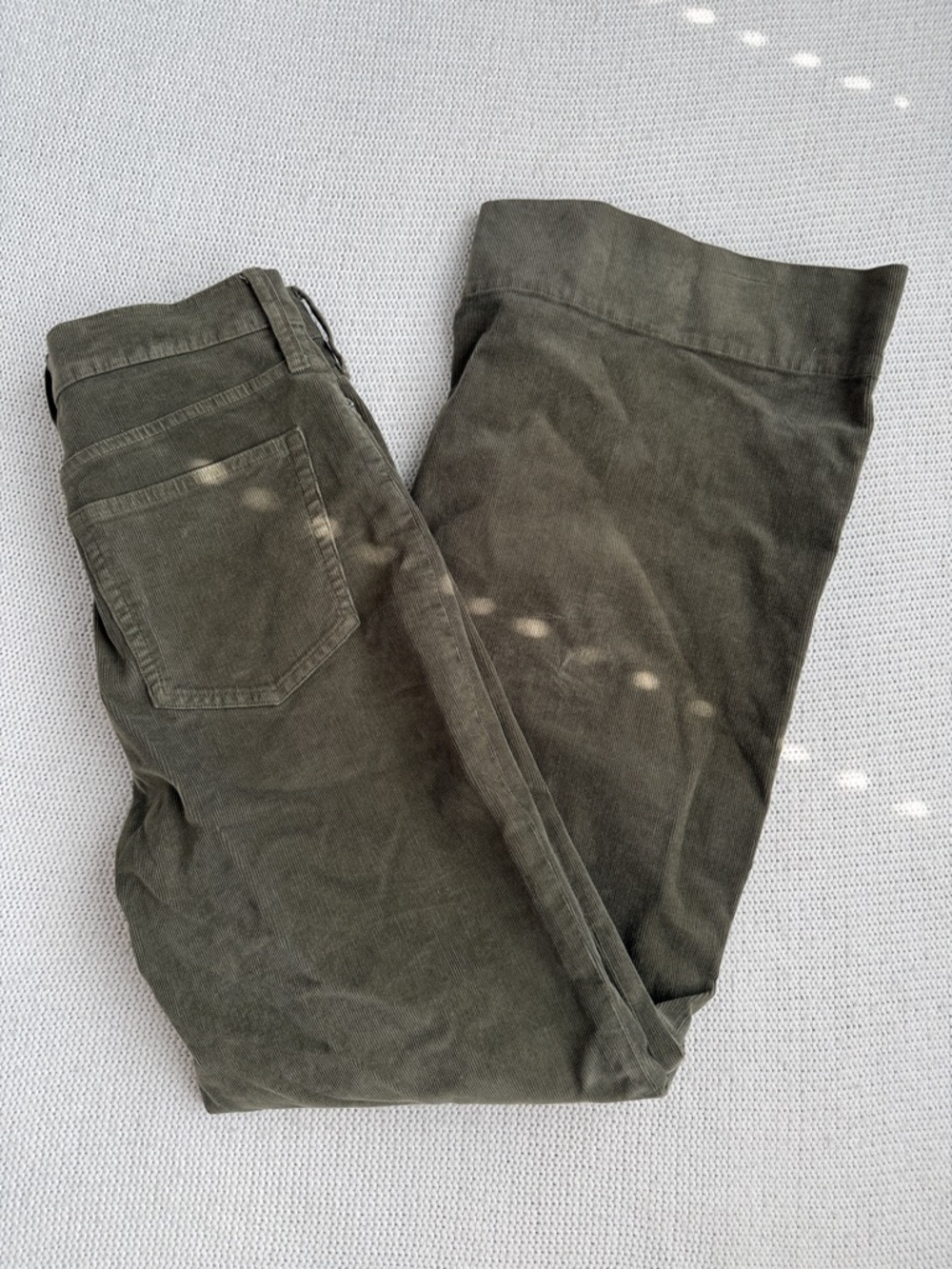J Crew High Waist Wide Leg Corduroy Pants Green Size 27